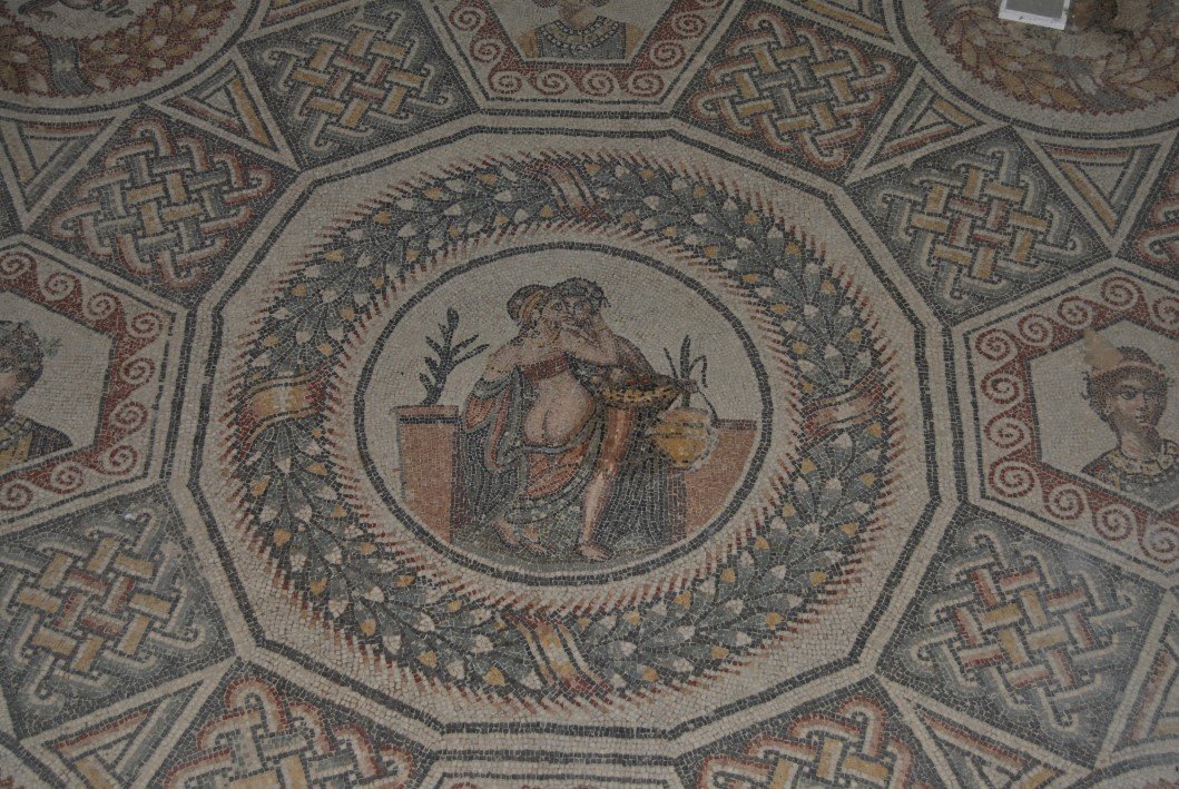 Villa Romana del casale Mosaico della Villa Romana del Casale di Piazza Armerina, due persone in una scena di amore.