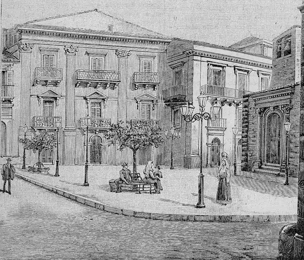 Palazzolo_Acreide_Piazza_Archimede_xilografia Xilografia di Piazza Archimede a Palazzolo Acreide.